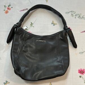 Liz Claiborne Black Leather Hobo Bag with Slouchy Design
